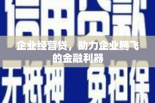 惠农企业经营贷，助力企业腾飞的金融利器