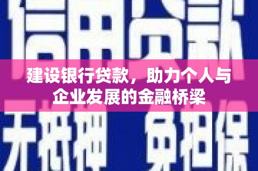 惠农建设银行贷款，助力个人与企业发展的金融桥梁